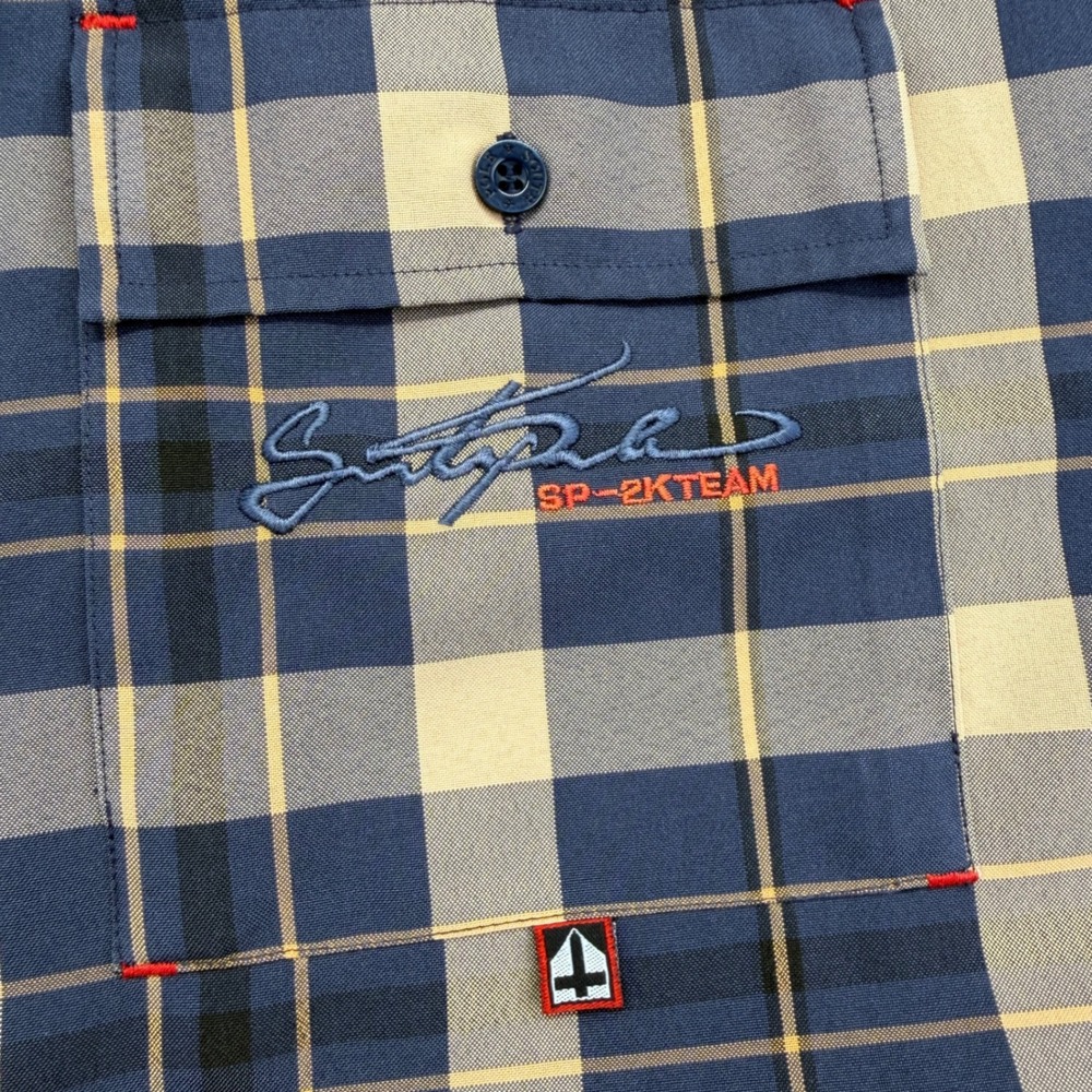 Southpole Shirt Mens 5XL Blue Plaid Function Button Down Long Sleeve Utility - Picture 9 of 12